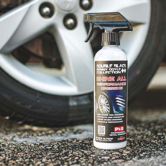 P&S Professional Detail Products Shine All Performance Dressing – High Gloss Tire & Trim Dressing – Water-Based, Interior/Exterior Use on Rubber, Vinyl & Leather – Pro Detail Finish - 1 Pint - NeatNest