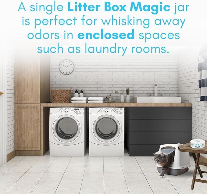 Litter Box Magic Cat Deodorizer Jar (16 Oz, Pack of 3) Fresh Scent - Air Freshener for Pet Smells from Litter Box - Odor Removing Litterbox Gel In A Jar - Odor Eliminator to Freshen Air - NeatNest
