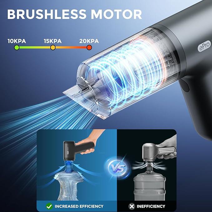 EV1395 Cordless Handheld Vacuum Cleaner - 75W 12000Pa Strong Suction, 14-24min Runtime, 0.14L Dust Bin, Multi-Accessories for Stairs, Floors & Narrow Spaces - NeatNest