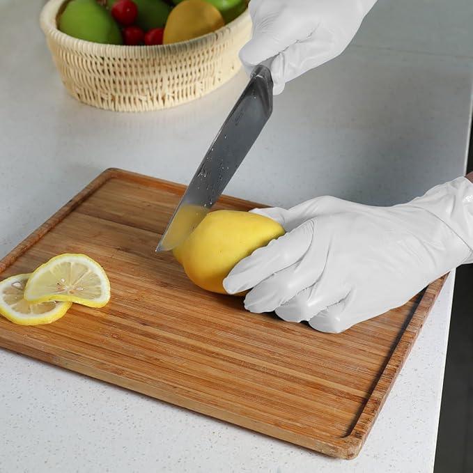 Disposable Gloves Medium, Nitrile and Vinyl Blend Material Gloves, Latex Free, 4 Mil 1000 Pc Food Grade Glove for Cleaning, Food Prep, Hair Dye, Tattoo, White - NeatNest