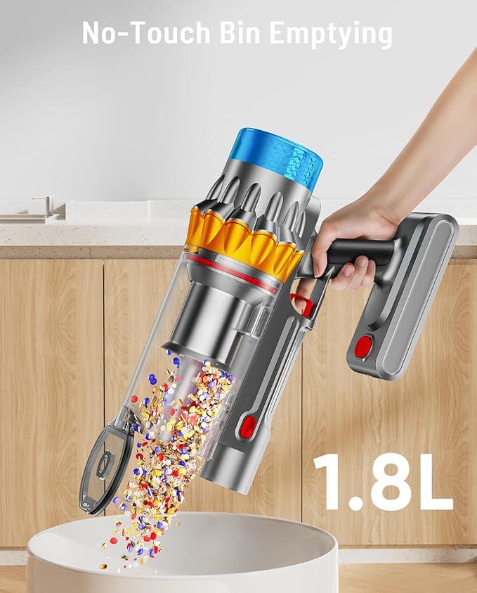 Cordless Vacuum Cleaner, 55KPA 70Min 650W Motor Powerful Vacuum Cleaners for Home, Self-Stand Cordless Stick Vacuum Rechargeable Anti-Tangle/LED Screen/1.8L Cup for Home Pet Hair/Carpet/Hardwood Floor - NeatNest