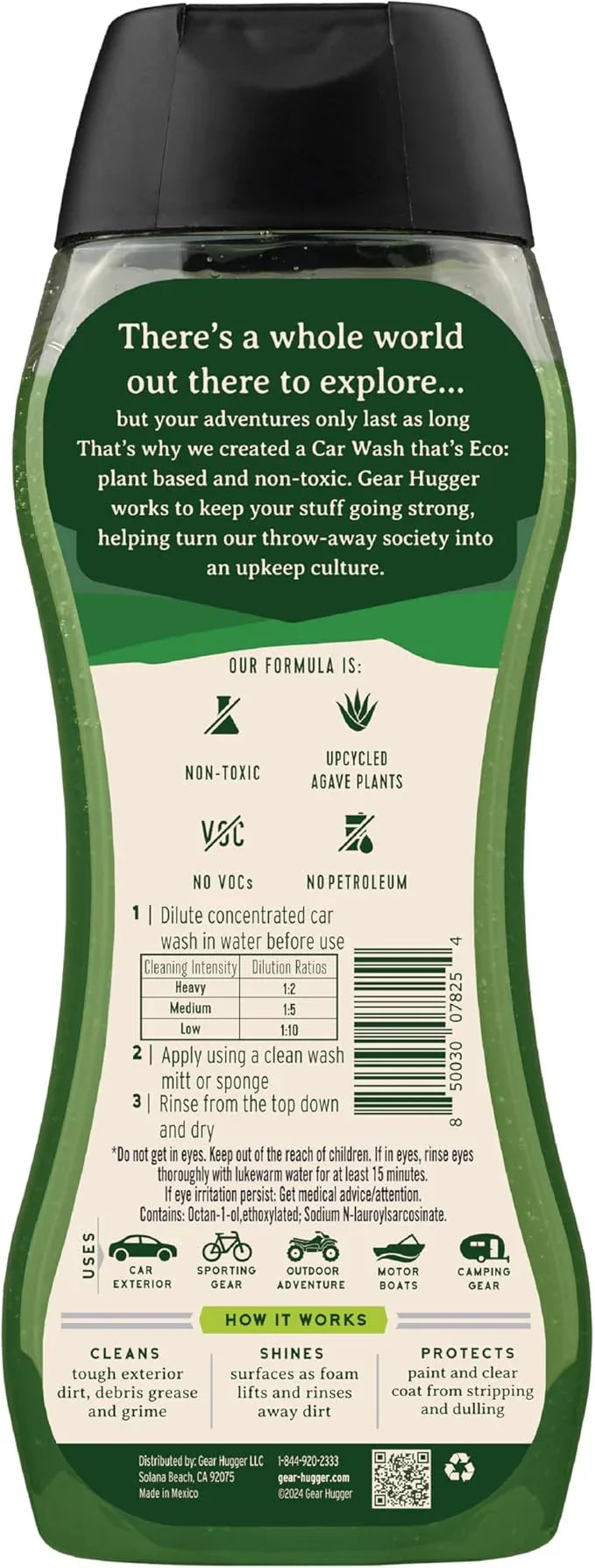 Gear Hugger Car Wash Soap (16 oz, Pack of 1) – Eco-Friendly Car Cleaner, Biodegradable Car Wash with Natural Saponins & Eucalyptus – Safe Car Soap for All Vehicle Surfaces - NeatNest