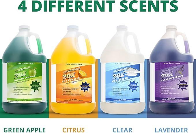All Purpose Cleaner Concentrate - Advanage 20X The Wonder Cleaner Green Apple for All Surfaces Around Bathroom, Kitchen, Oil and Grease, Multi Purpose Cleaner for Household Cleaning Solution, 128 FlOz - NeatNest