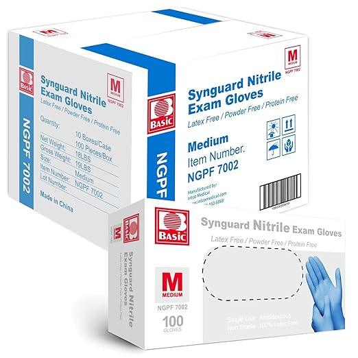Jointown Basic Medical Blue Nitrile Exam Gloves - Latex-Free & Powder-Free for Medical, Cleaning, Cooking, Food Safe- NGPF7002 (Case of 1,000), Medium - NeatNest