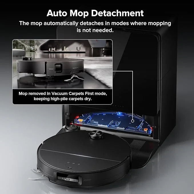 roborock Saros 10 Robot Vacuum and Mop, 22,000Pa Suction, AI Obstacle Avoidance, 3.14-inch Ultra Thin, Intelligent Dirt Detection, Zero Tangling Main Brush, Hot Water Mop & Dock Self Cleaning - NeatNest