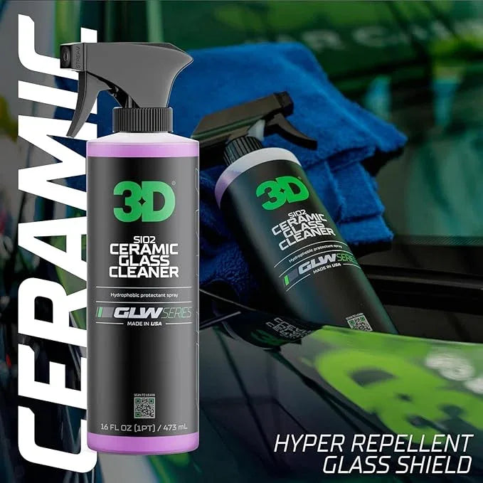 3D SiO2 Ceramic Glass Cleaner, GLW Series | Water & Rain Repellent | All-Weather Protective Ceramic Glass Cleaner | Safe for Tinted, Non-Tinted Windows & Mirrors | DIY Car Detailing | 16 oz - NeatNest