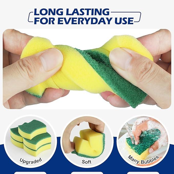 300 Pack Kitchen Cleaning Sponges, Eco Non-Scratch for Dish,Scrub Sponges. - NeatNest