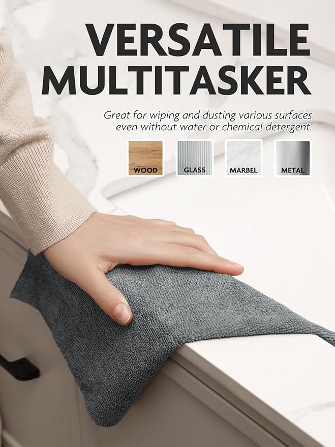 Fantasticlean Microfiber Cleaning Cloth Roll -75 Pack, Tear Away Microfiber Towels, 12" x 12", Reusable, Washable, Scratch Free, Ultra Absorbent for Car, Home Supplies (DimGray) - NeatNest