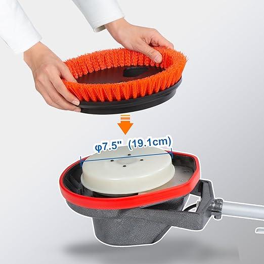 Commercial Scrub Brush for Orbital Floor Scrubber, Compatible with Oreck Orbiter XL ORB550MC, Bissell BGEM9000, 12" Diameter, Heavy-Duty Brush, Orange - NeatNest