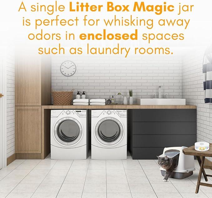 Litter Box Magic Cat Litter Deodorizer Jar (Orange Scent, 16 Oz, Pack of 2) - Cat Litter Odor Control Gel In A Jar - Cat Litter Box Pet Air Freshener - Litter Odor Eliminator to Freshen Air - NeatNest