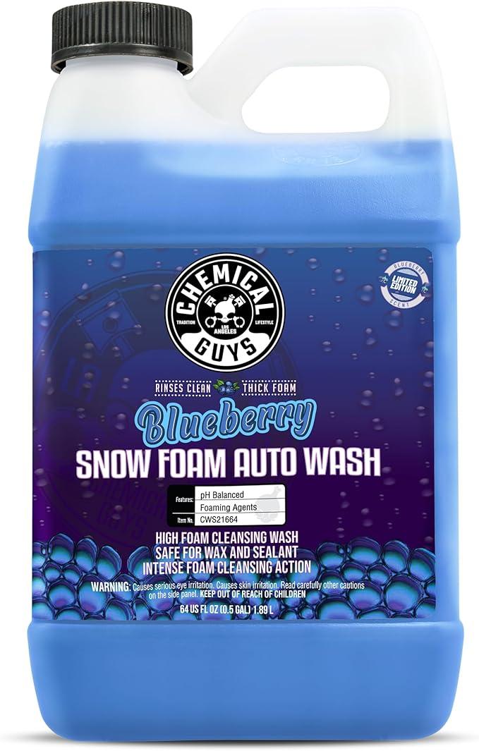Chemical Guys CWS21664 Blueberry Snow Foam Car Wash Soap (Works with Foam Cannons, Foam Guns or Bucket Washes), Safe for Cars, Trucks, SUVs, Jeeps, Motorcycles, RVs & More, 64 fl. Oz - NeatNest