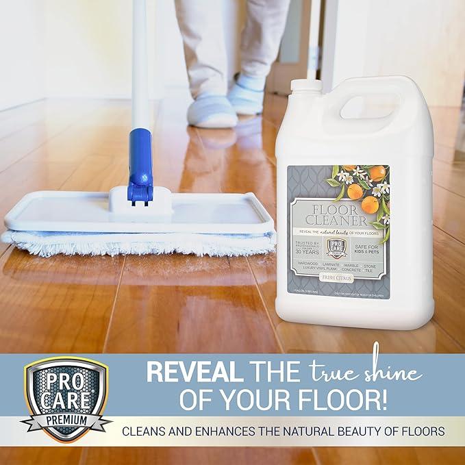 ProCare Floor Cleaner (Made in USA) | Tile, Stone, Laminate, Vinyl & Natural Wood Floor Cleaner for Mopping, Household Supplies, Cleaning Solution with Citrus Aroma - 1 Gal (128 Fl Oz) - NeatNest