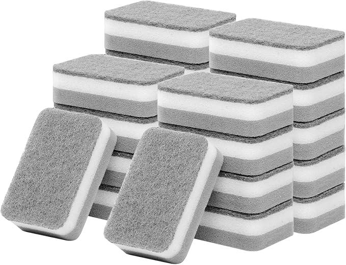 Sponge Individually Wrapped, Kitchen Dishwashing Sponges Bulk, Non Scratch Dishes Scouring Pad, Odor-Free Cleaning Sponge Wipes Scrubber Suitable for Travel Camping Apartments(24 Pack) - NeatNest