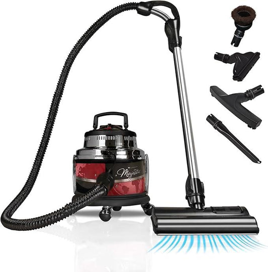Filter Queen Majestic Surface Cleaner, Red, Canister Vacuum with Bagless Cyclonic Action, The Ultimate All-in-One Cleaning Machine - NeatNest