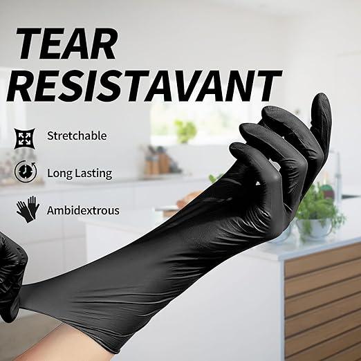 Jointown Vinyl Exam Gloves- 4 mil Safty Glove Latex-Free & Powder-Free, SGBE 8004 Synmax Disposable Medical Glove X-Large (Case of 1000, Black) - NeatNest