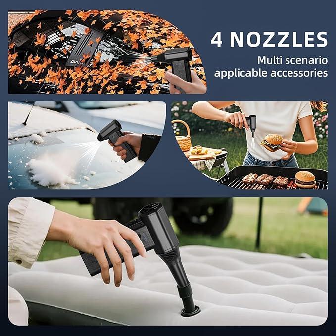 Cordless Compressed Air Duster, 150000RPM Super Power Electric Air Duster, 3-Gear Adjustable Mini Air Blower for Computer, Keyboard, Outdoor, House and Car Cleaning - NeatNest