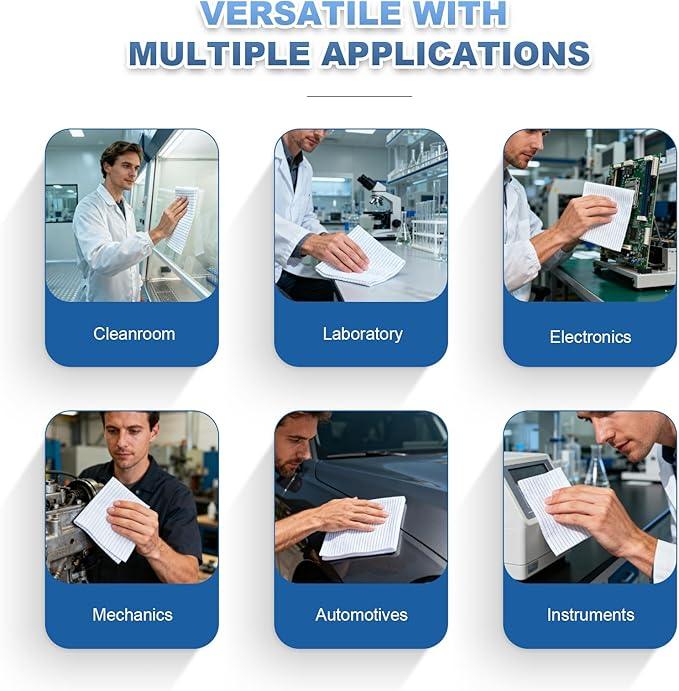 Anti-Static Microfiber Wipes 9"x9"(100 Pcs,Class 100, 200GSM) Lint Free Cloths Reusable Special ESD protection design is suitable for protecting sensitive electronic components and tools - NeatNest