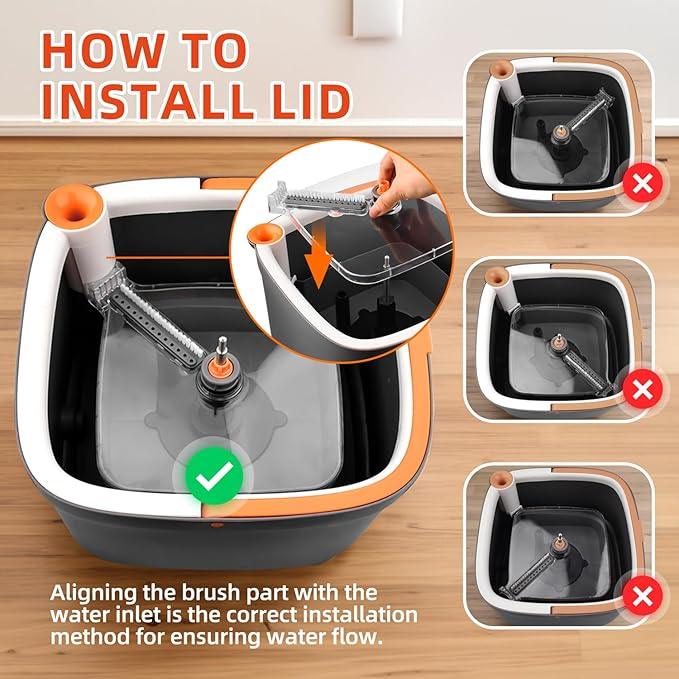 KZKR Spin Mop and Bucket Set with 10 Replaceable Microfiber Mop Pads with Self Separation Dirty and Clean Water System, Self Wringing 360° Rotating Square Mop Head for Hardwood Tile Marble Floors - NeatNest