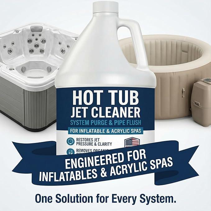 Hot Tub Jet Cleaner & Spa Line Flush – Deep Plumbing & Pipe Purge – Hot Tub System Flush Cleaner for Jets, Lines & Tubes – Designed to Remove Sludge, Grime & Yuck – Made in USA – 1 Gallon - NeatNest