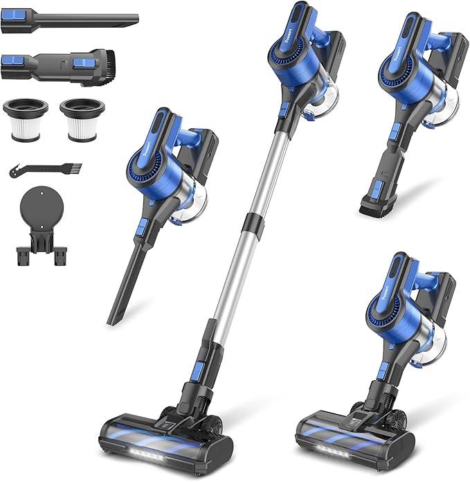 Cordless Vacuum Cleaner for Home, 45Kpa Lightweight Stick Vacuum with Powerful Suction, Rechargeable Battery Up to 50mins, Handheld Vacuum Cleaners for Carpets, Pet Hair, Hardwood Floors -Dark Blue - NeatNest