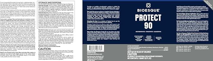 Bioesque Protect 90, Heavy Duty Bacteriostatic, Fungistatic, Algaestatic Formula, Effective Against Mold, Mildew, Algae, & Odor Causing Bacteria, 32 Fluid Ounce (Pack of 1) - NeatNest