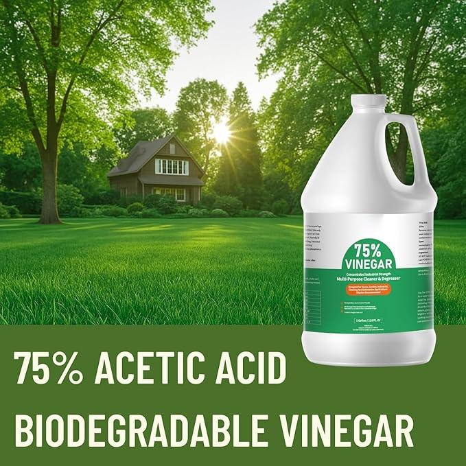 75% Vinegar Concentrated | White Vinegar for Cleaning and Garden | Horticultural, Home, and Outdoor Pure| | 1 Gallon (128 fl oz) | Max Performance 18X Power - NeatNest