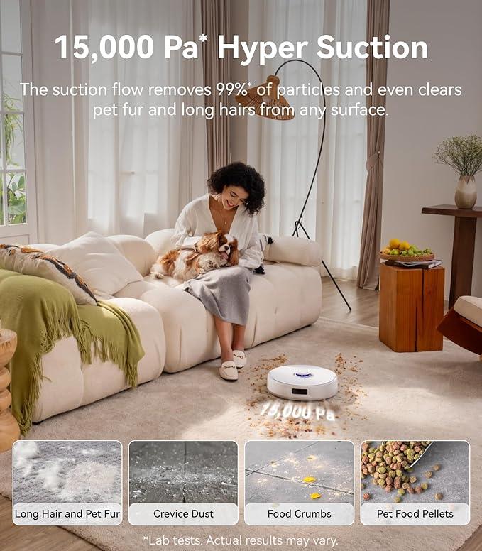NARWAL Freo Z10 Robot Vacuum and Mop Combo, Tangle Free Robot Mop, 15,000Pa Suction, Adapts to Hard-to-Reach Areas, Self-Emptying, Mop Washing & Drying, Obstacle Avoidance, for Pet Hair & Hard Floor - NeatNest