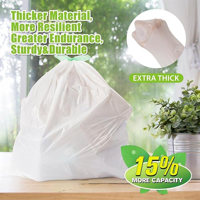 Large Trash Bags 13 Gallon Tall Drawstring 100% Post-Consumer Recycled Garbage Bag Waste Bag for Kitchen Office 0.6 Mil (300 Count) - NeatNest
