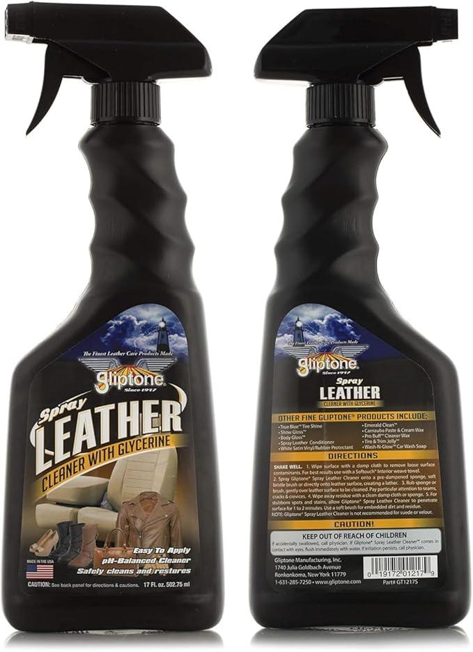 Gliptone Spray Leather Cleaner with Glycerine Spray, pH Balanced, Safely Cleans and Restores, 17 fl oz - NeatNest