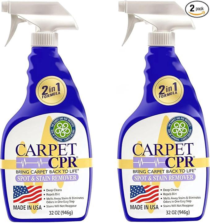 Carpet CPR Spot & Stain Remover Spray – Heavy Duty Carpet Cleaner for Pet Messes, Coffee & Tough Stains (32 Fl Oz (Pack of 2)) - NeatNest