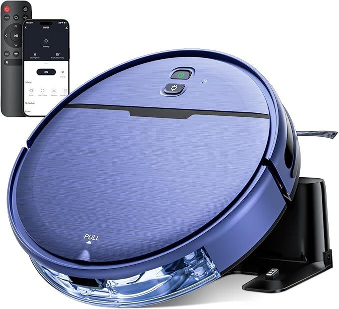 Robot Vacuum and Mop Combo with APP/Voice/Remote Control, Robot Vacuum Cleaner Schedule, Strong Suction, Tangle-Free, Slim, Auto Recharge for Homes with Pets, Low Pile Carpet, Hard Floors - NeatNest