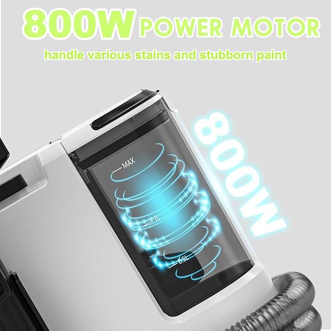 Portable Carpet & Upholstery Cleaner, Deep Cleaning for Rugs, Couch, Curtain, Car Interiors Stains, Pet & Family Friendly, 800W high-performance motor 21Kpa 120V (White) - NeatNest
