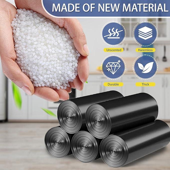 8 Gallon Trash Bags Heavy Duty - 30 Liters Black Garbage Bags,0.94 Mil Thick,220 Count,Medium Leakproof and Unscented Wastebasket Can Liners for Kitchen Home Toilet - NeatNest