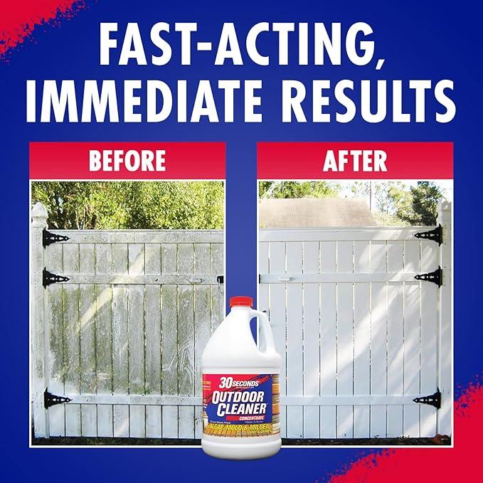 30 SECONDS Outdoor Mold & Mildew Stain Remover | Concentrate | 128 fl. oz. & Outdoor Cleaner 1 Gallon Pump Sprayer Bundle - NeatNest