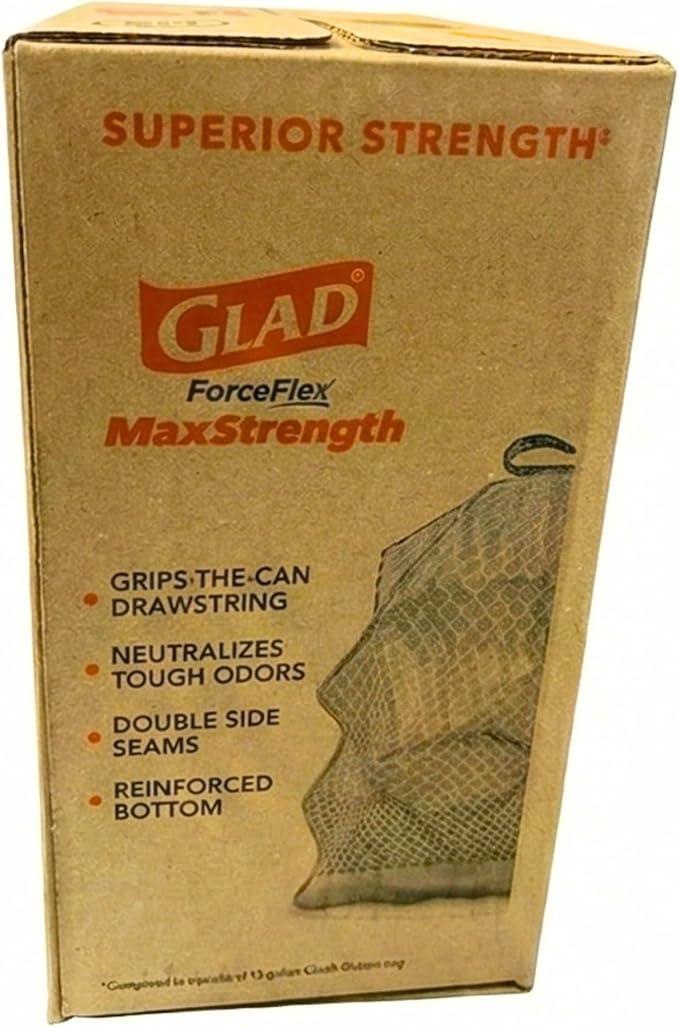 Glad ForceFlex MaxStrength Kitchen Drawstring Bags with Lemon Fresh Bleach Scent 13 Gal 90 Bags - NeatNest