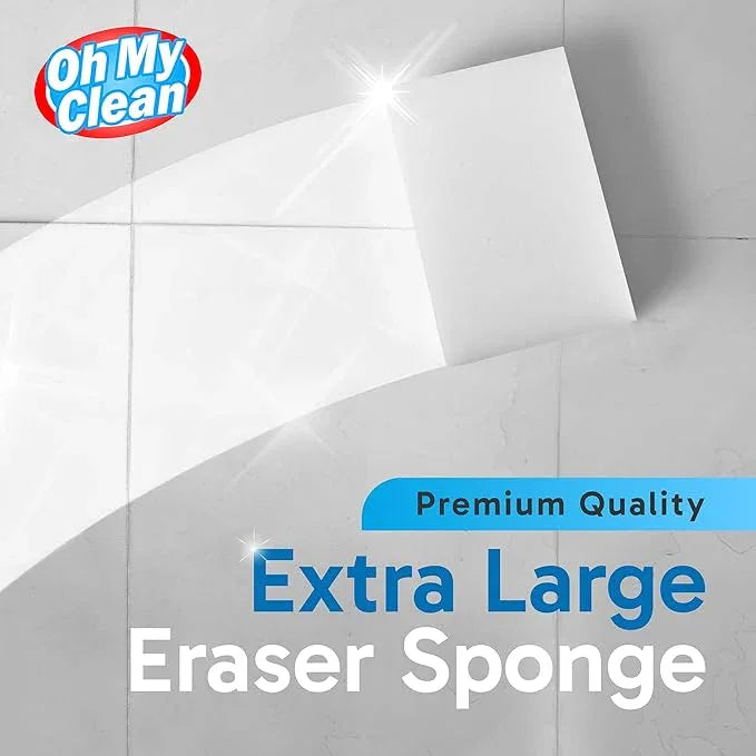 (100 Pack) Extra Large Eraser Sponge - Extra Thick, Long Lasting, Premium Melamine Sponges in Bulk - Multi Surface Power Scrubber Foam Cleaning Pads - Bathtub, Floor, Baseboard, Bathroom, Wall Cleaner - NeatNest
