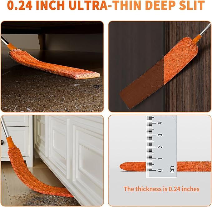 Cobweb Duster with Extension Pole,Cleaner Outdoor 110" Telescoping Extended Sspider Brush, Dusting Kit,Long Handle Reach for High Ceilings and Fans,Microfiber Webster Remover Tools Feather Dusters - NeatNest