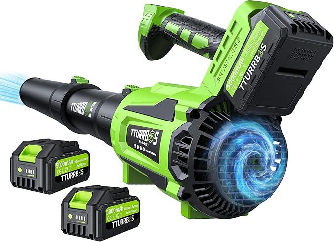 Leaf Blower Cordless - 650CFM Brushless Motor Leaf Blower with 6-Speed Control & Ergonomic Handle - Includes 2 x 5.0Ah Batteries & Fast Charger - Blowers for Lawn Care, Yard, Patio, Leaves, Snow, Dust - NeatNest