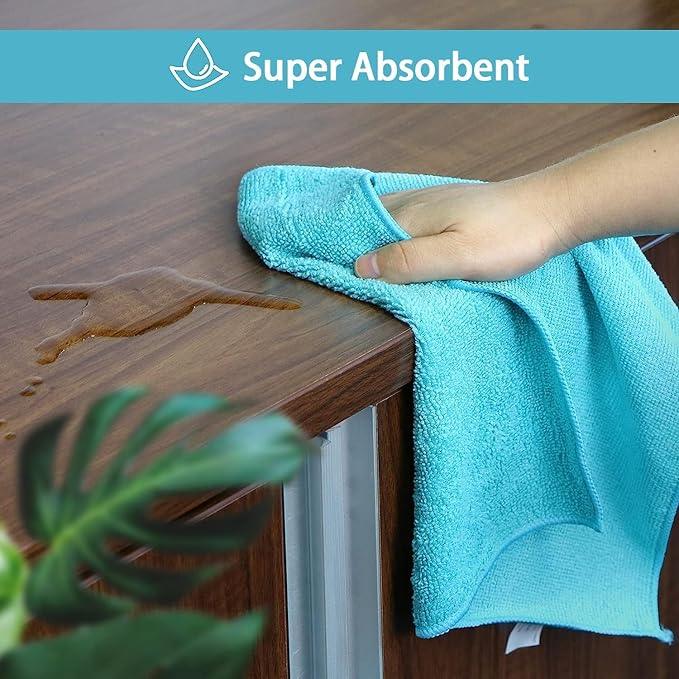 HOMEXCEL Microfiber Cleaning Cloth,150 Pack Cleaning Rags, Cleaning Towels with 4 Color Assorted,11.5"X11.5" Shop Towels (Green/Blue/Yellow/Pink) - NeatNest