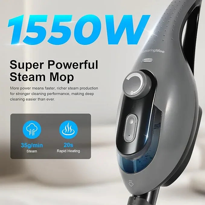 11-in-1 Steam Mop, 1550W Powerful Handheld Steam Cleaner, 260°F Multi-Functional Floor Steamer with 21.3FT Cord for Floors, Hardwood, Tiles, Grout, Windows, Kitchen, Bath, Adjustable (Grey) - NeatNest
