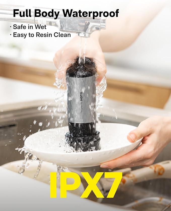 HOTO Grip™ Cordless Electric Spin Scrubber, IPX7 Waterproof, Lightweight at 0.65 lb with 6 Brush Heads, Powerful Cleaning Scrubber, for Bathroom, Kitchen, Tile, Shower - NeatNest