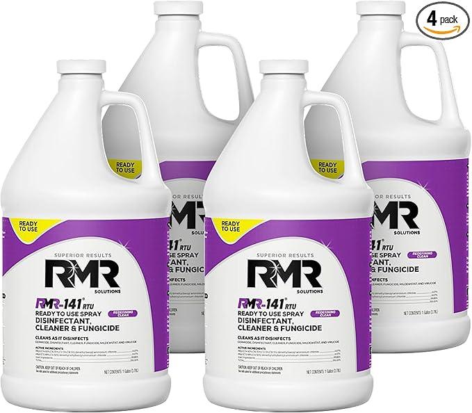 RMR-141 EPA Registered Mold and Mildew Killer, Eliminates Odors, Removes Mold, Mildew, Bacteria, and Viruses, 4 Pack of 1 Gallon Bottles - NeatNest