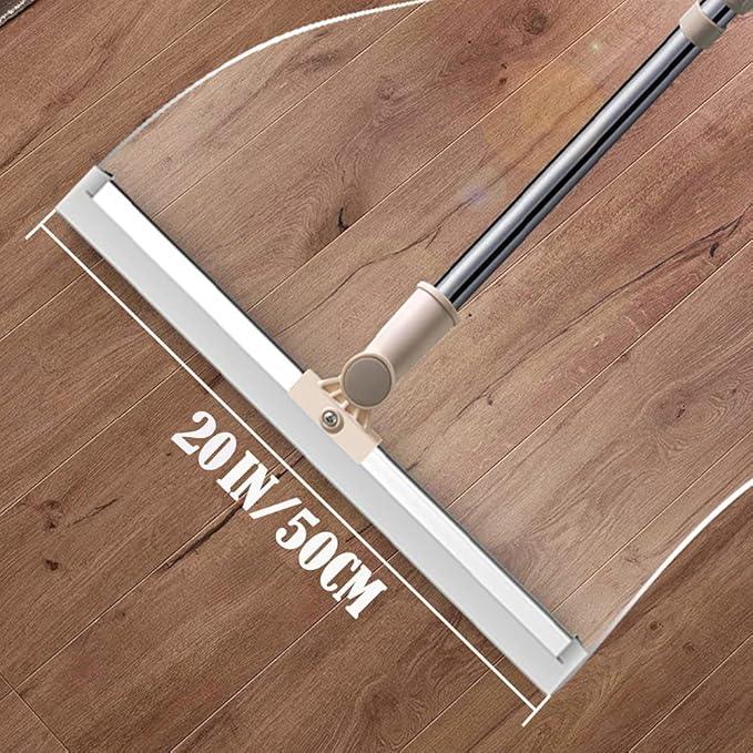 Floor Squeegee 20 inch Silicone Long Handle of 65" for Window Cleaning Shower Squeegee Scrubber Combi with Pole Extendable Telescopic Adjustable Stainless Glass Squeegee Bathroom Shower - NeatNest