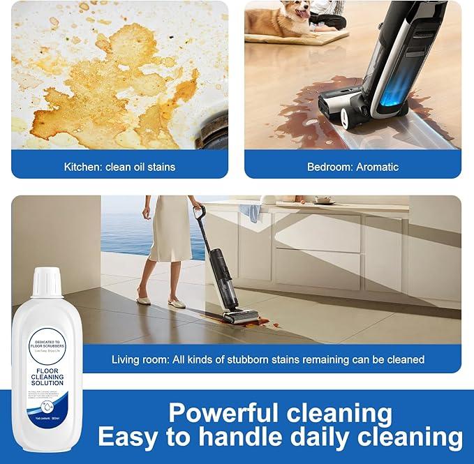 Floor Cleaning Solution Compatible With Tineco, Deep Cleans for Multiple Hard Floors, Suitable With All Robot Vacuums with Mopping and Cordless Wet/Dry Vacuum Mop Cleaner (Original 2 Bottle) - NeatNest