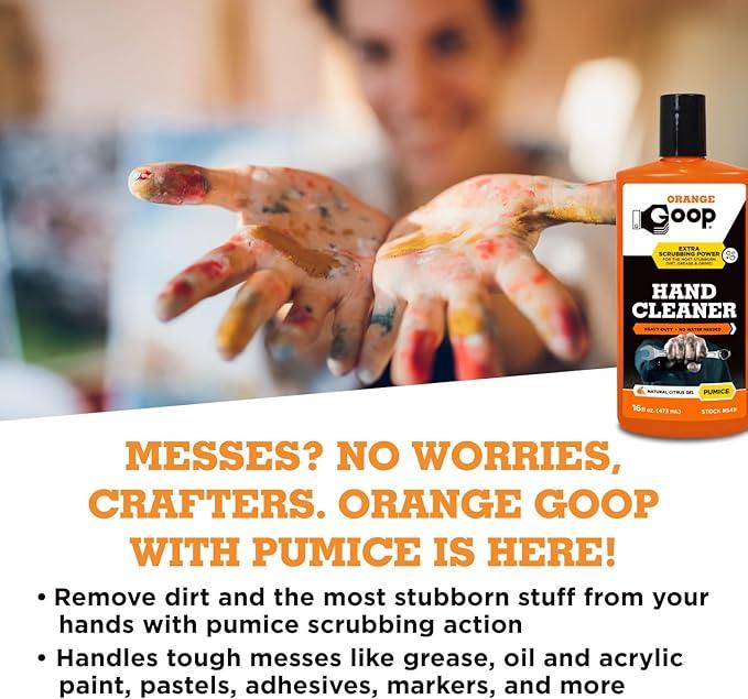 GOOP Orange Liquid with Pumice Multi-Purpose Waterless Hand Cleaner - 16 oz Flip-Top Bottle (Pack of 2) - NeatNest