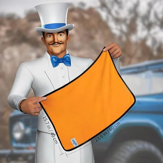 MR.SIGA Professional Premium Microfiber Towels for Cars, Dual-Sided Car Washing and Detailing Towels, Gold, 15.7 x 23.6 inch, 12 Pack - NeatNest