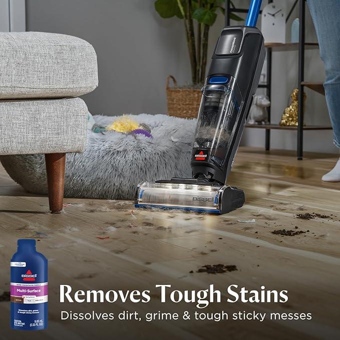 Bissell Crosswave Cordless Plus, Wet Dry Vacuum w/FurFinder Headlights + Super Concentrate Multi Surface Formula for Sealed Hard Surfaces and Area Rugs - NeatNest