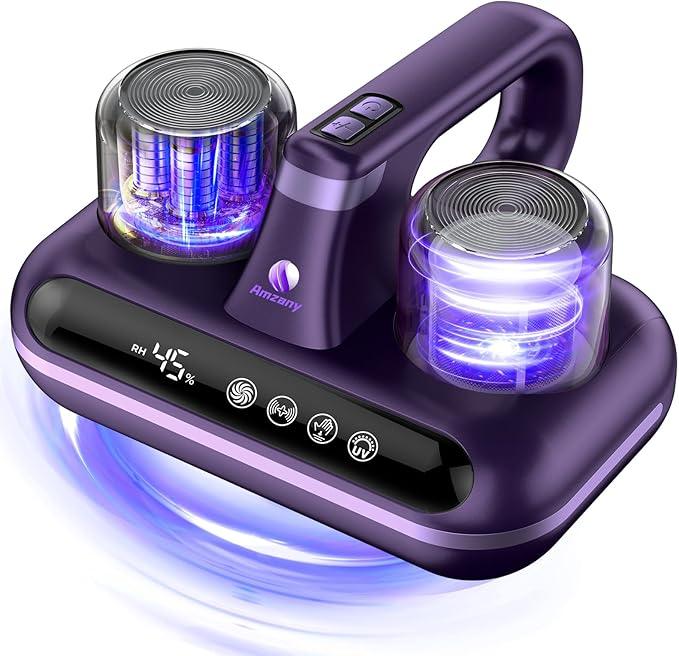 Mattress Vacuum Cleaner - 5-in-1 Cordless Bed Vacuum Cleaner, Powered by UV-C Light & Ultrasonic Technology, 16Kpa Strong Suction,Low Noise,Suitable for Dust, Pet Hair, Etc - Purple - NeatNest