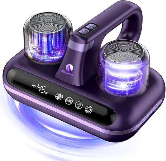 Mattress Vacuum Cleaner - 5-in-1 Cordless Bed Vacuum Cleaner, Powered by UV-C Light & Ultrasonic Technology, 16Kpa Strong Suction,Low Noise,Suitable for Dust, Pet Hair, Etc - Purple - NeatNest