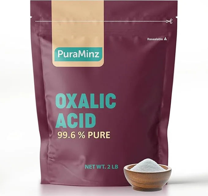 Oxalic Acid (2 lbs) 99.6% Pure - Multipurpose Cleaner and Stain Remover for Wood | Metal | Stone | Concrete - Rust Remover - Wood Restorer - Deck Cleaner - (C2H2O4) - Durable Resealable Packaging. - NeatNest